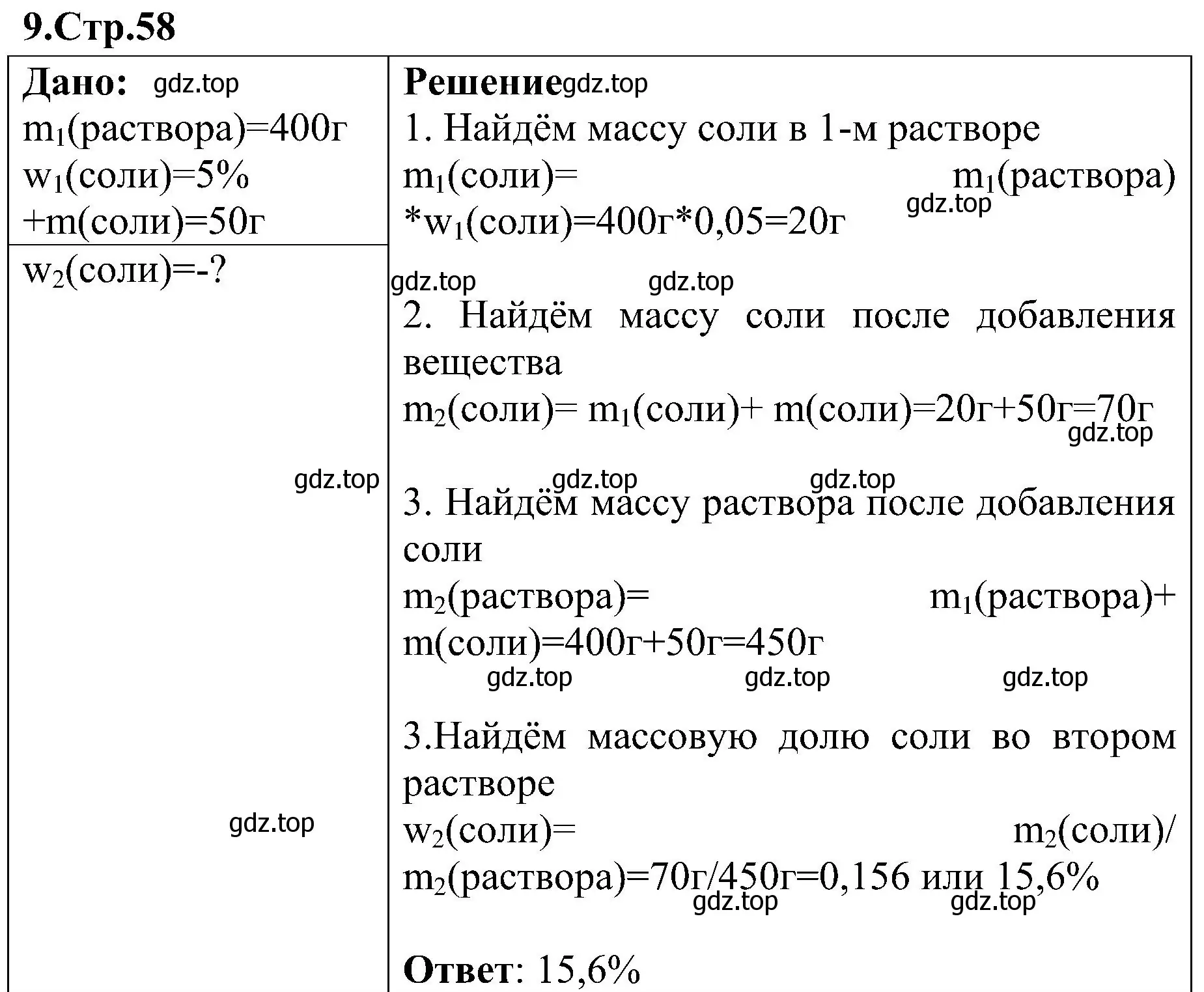 Решение номер 9 (страница 58) гдз по химии 7 класс Габриелян, Шипарева, рабочая тетрадь