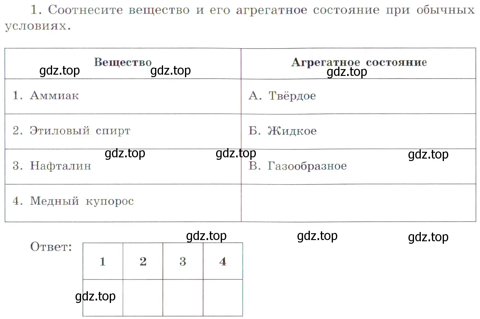 Условие номер 1 (страница 17) гдз по химии 7 класс Габриелян, Сладков, рабочая тетрадь