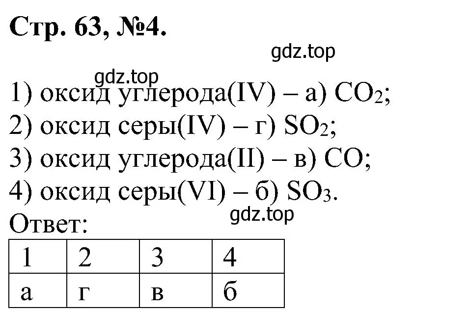 Решение номер 4 (страница 63) гдз по химии 7 класс Габриелян, Сладков, рабочая тетрадь