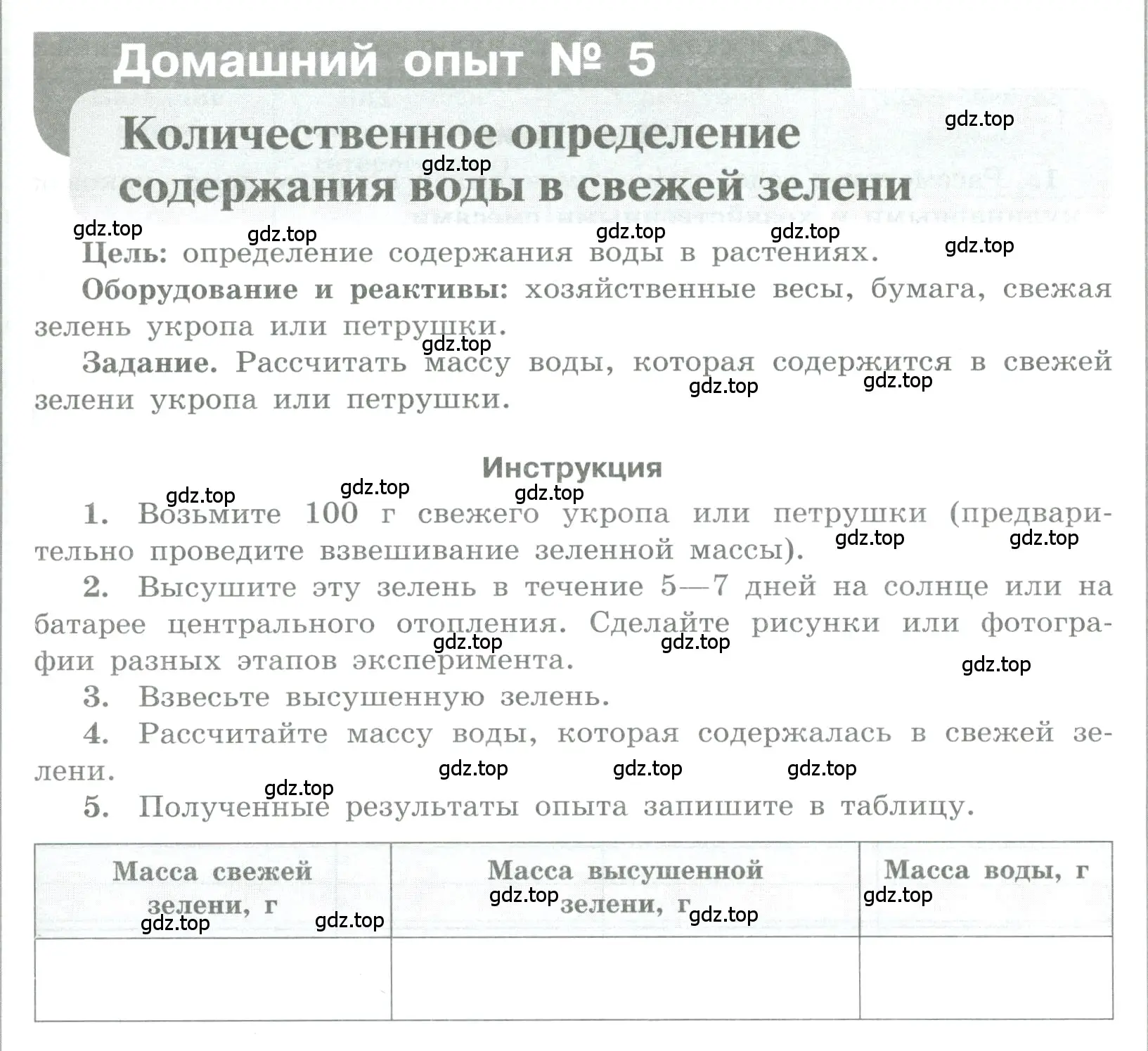 Условие номер Домашний опыт № 5 (страница 49) гдз по химии 7 класс Габриелян, Аксенова, тетрадь для лабораторных и практических работ