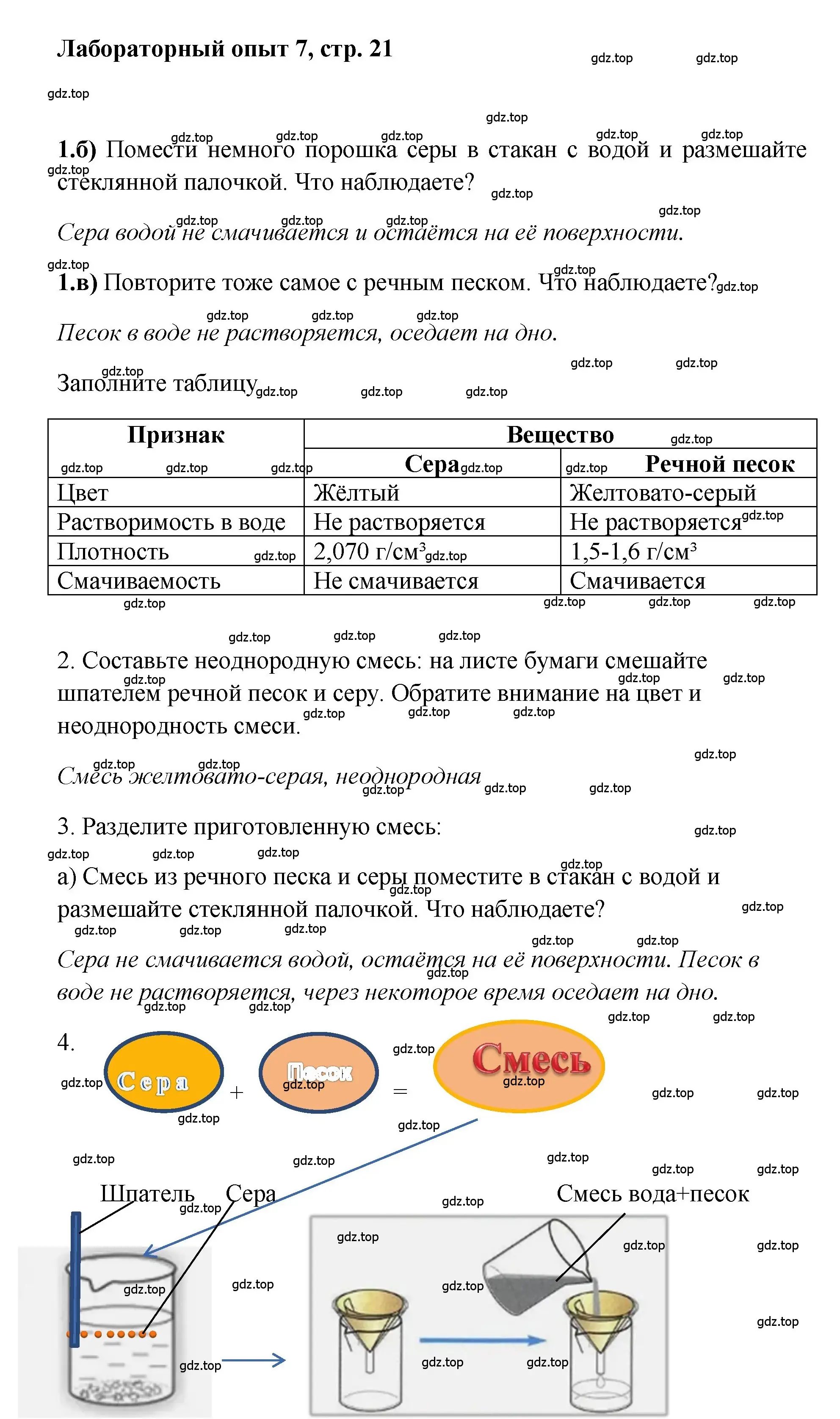 Решение номер Лабораторный опыт № 7 (страница 21) гдз по химии 7 класс Габриелян, Аксенова, тетрадь для лабораторных и практических работ