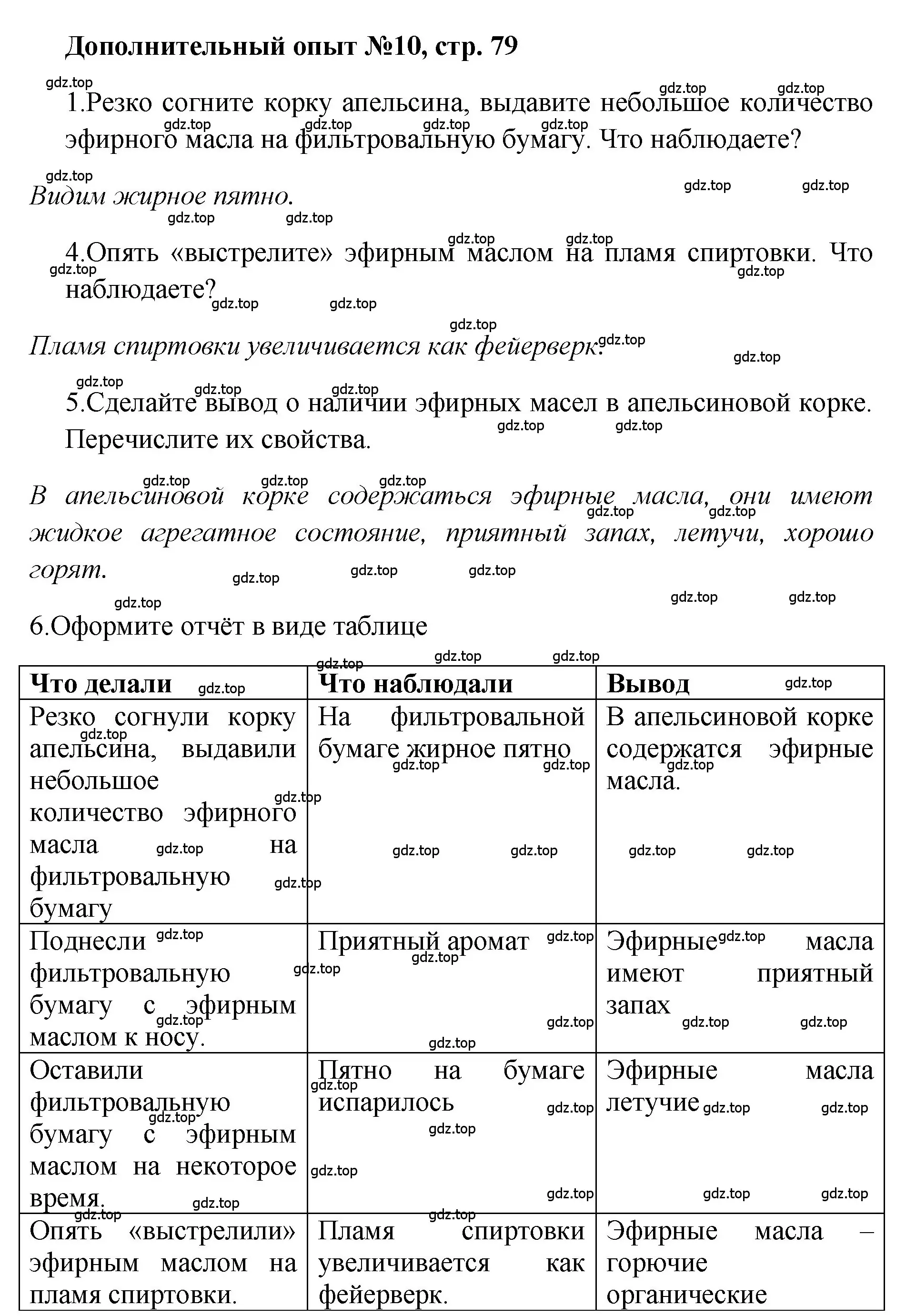 Решение номер Дополнительный опыт № 10 (страница 79) гдз по химии 7 класс Габриелян, Аксенова, тетрадь для лабораторных и практических работ