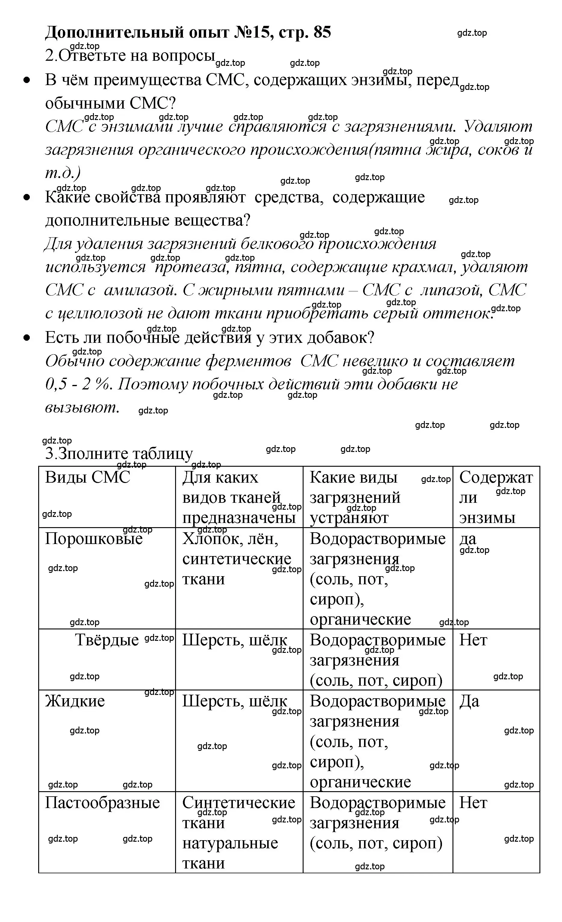 Решение номер Дополнительный опыт № 15 (страница 85) гдз по химии 7 класс Габриелян, Аксенова, тетрадь для лабораторных и практических работ