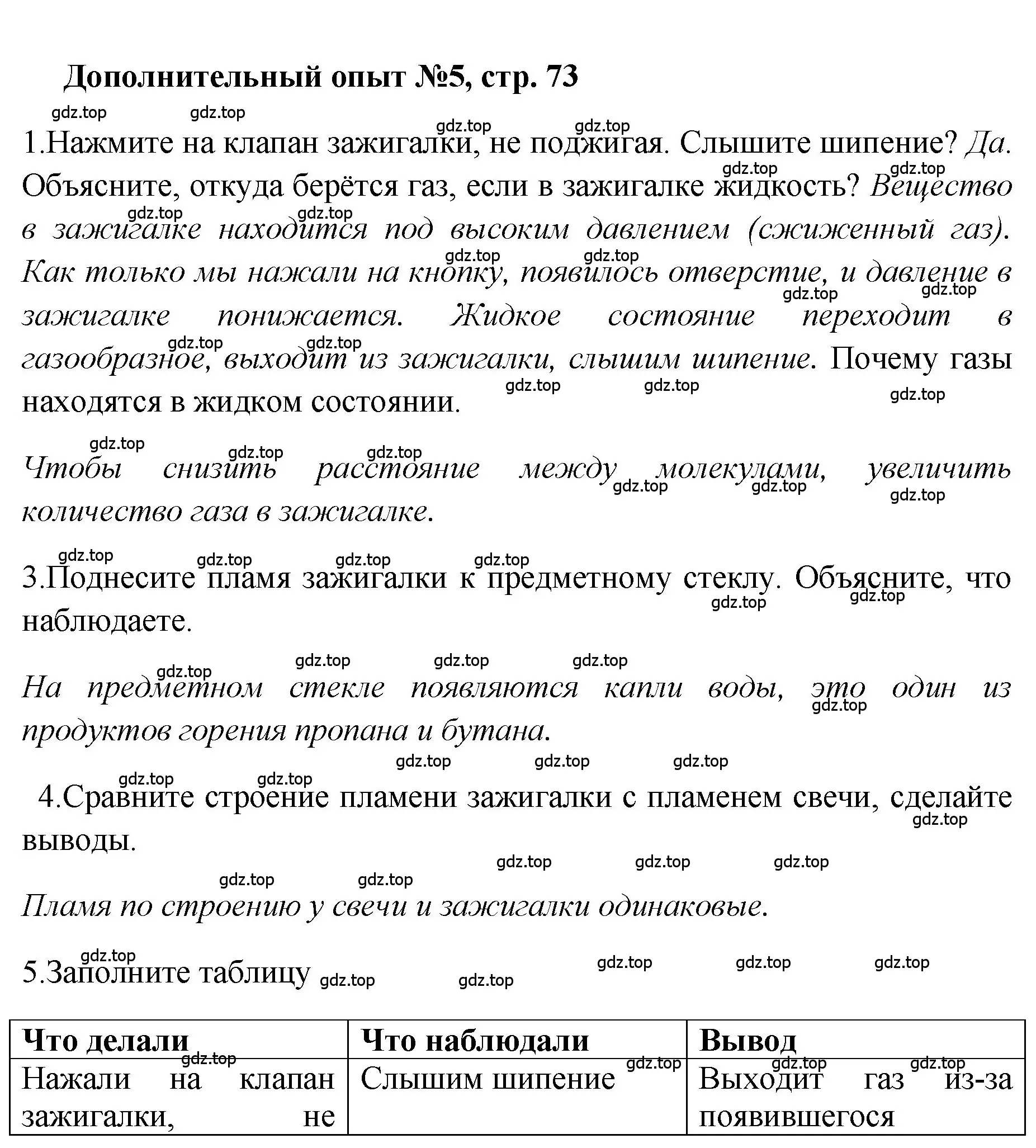 Решение номер Дополнительный опыт № 5 (страница 73) гдз по химии 7 класс Габриелян, Аксенова, тетрадь для лабораторных и практических работ