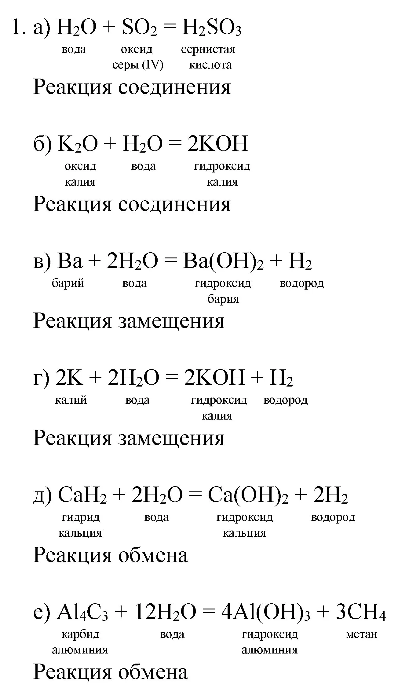 Решение номер 1 (страница 196) гдз по химии 8 класс Габриелян, учебник