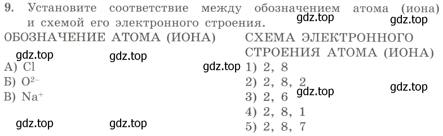 Условие номер 9 (страница 111) гдз по химии 8 класс Габриелян, Лысова, проверочные и контрольные работы