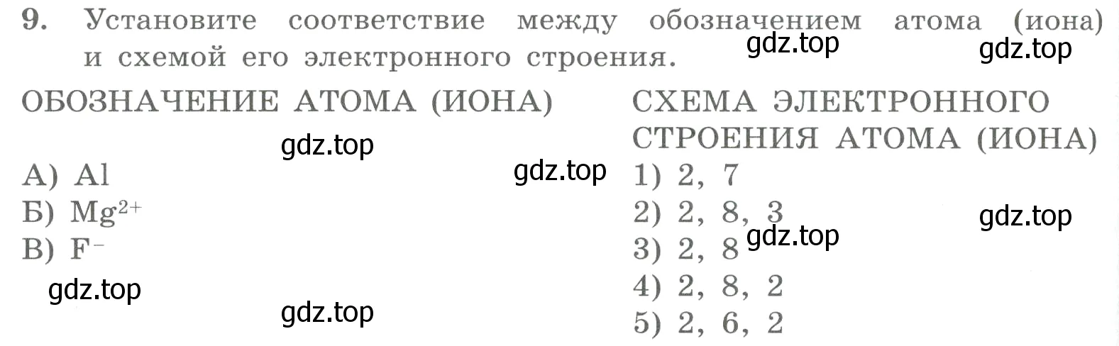 Условие номер 9 (страница 114) гдз по химии 8 класс Габриелян, Лысова, проверочные и контрольные работы