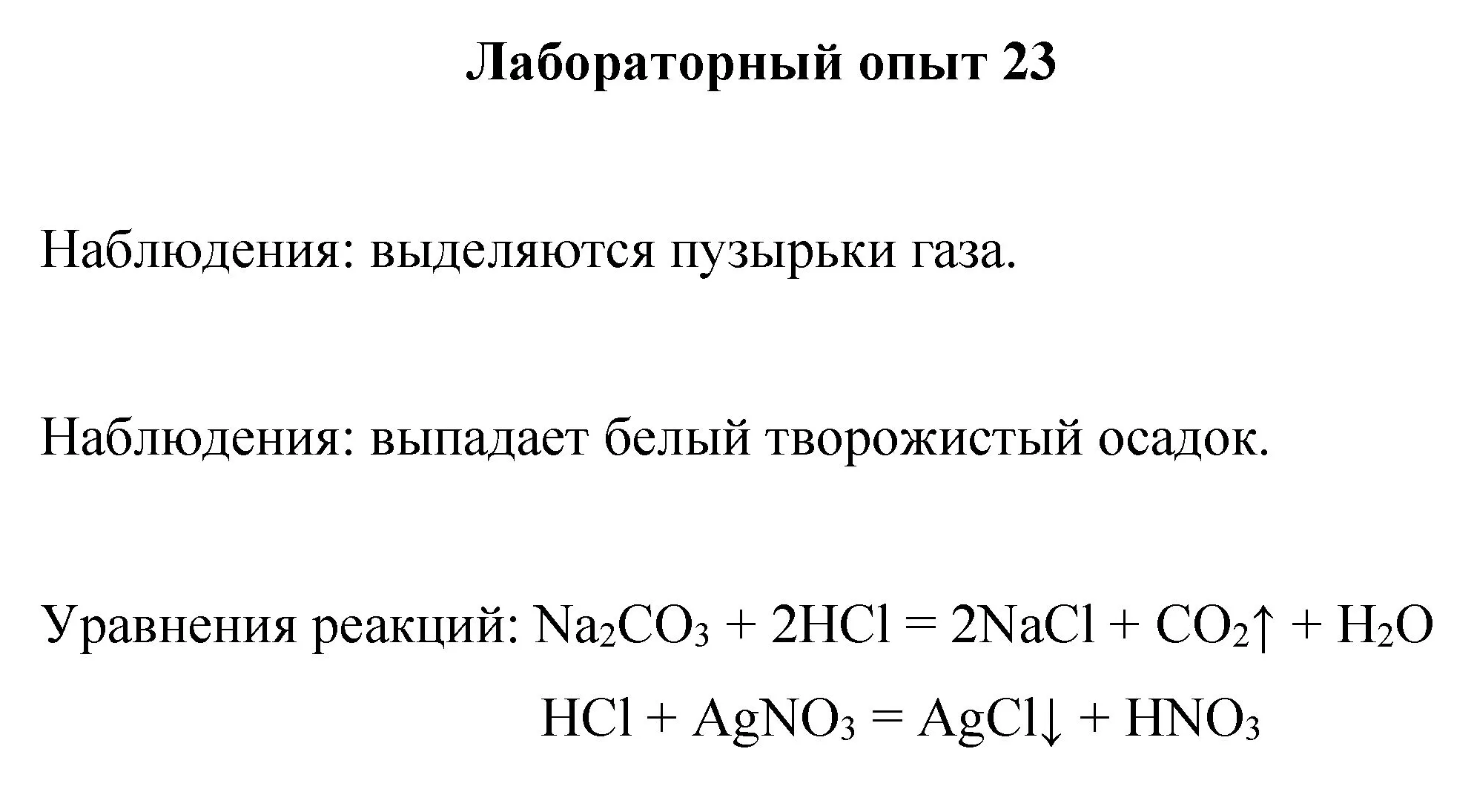 Решение номер лабораторный опыт 23 (страница 110) гдз по химии 8 класс Габриелян, Остроумов, учебник