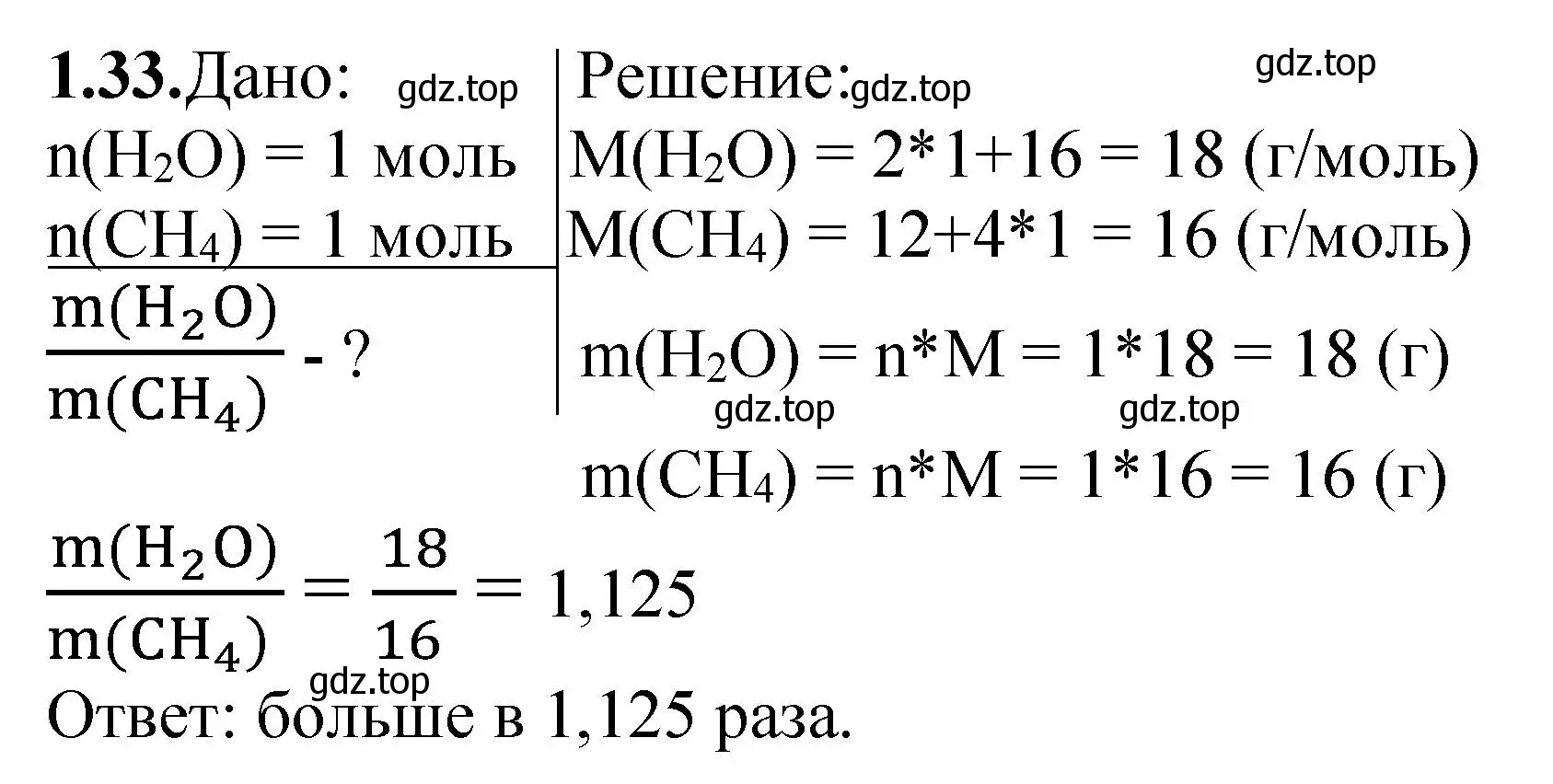 Решение номер 1.33 (страница 9) гдз по химии 8-9 класс Гара, Габрусева, задачник с помощником