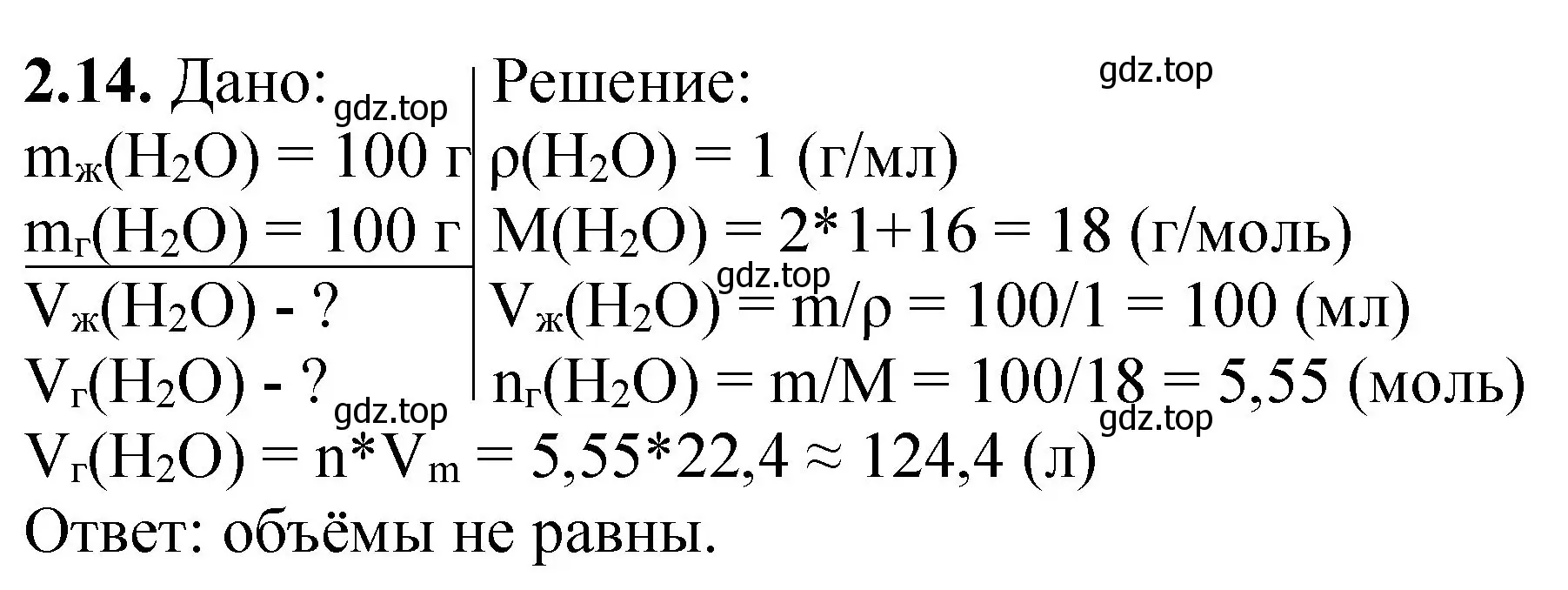 Решение номер 2.14 (страница 15) гдз по химии 8-9 класс Гара, Габрусева, задачник с помощником