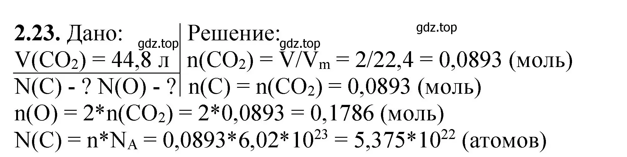 Решение номер 2.23 (страница 15) гдз по химии 8-9 класс Гара, Габрусева, задачник с помощником