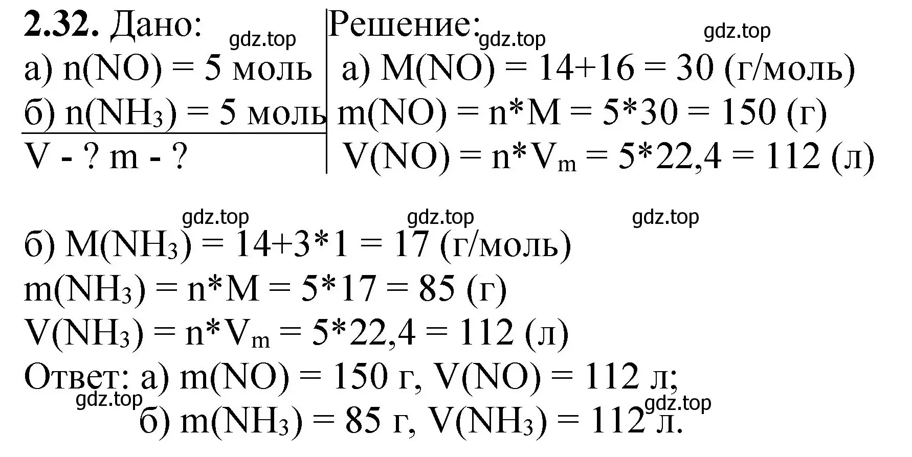 Решение номер 2.32 (страница 16) гдз по химии 8-9 класс Гара, Габрусева, задачник с помощником