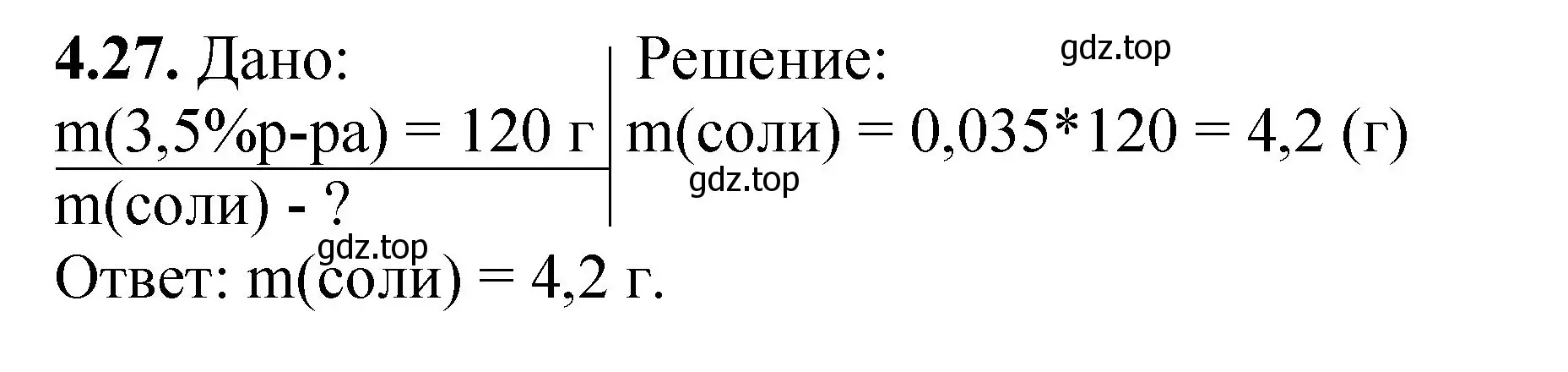 Решение номер 4.27 (страница 29) гдз по химии 8-9 класс Гара, Габрусева, задачник с помощником