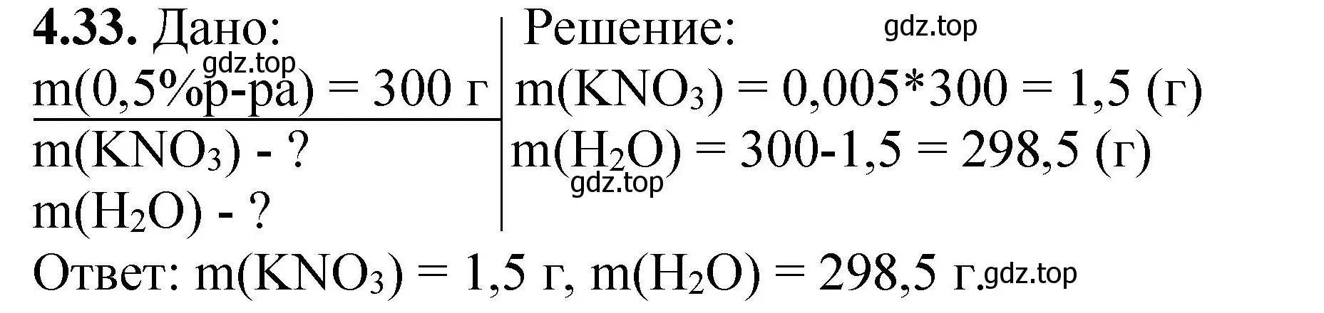 Решение номер 4.33 (страница 29) гдз по химии 8-9 класс Гара, Габрусева, задачник с помощником