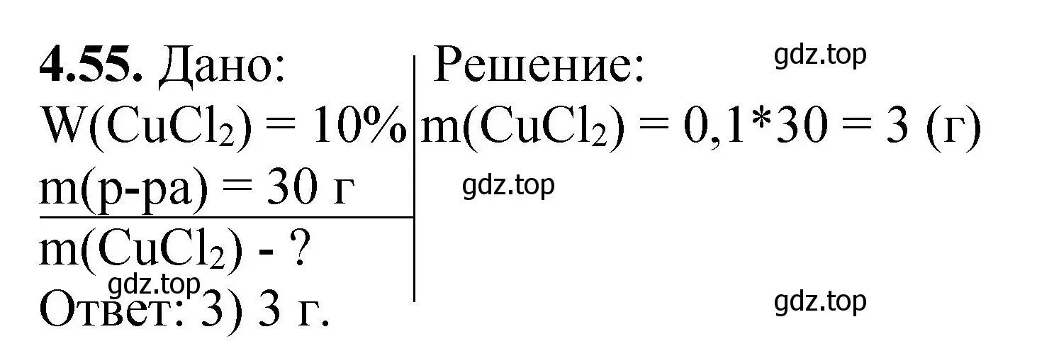 Решение номер 4.55 (страница 31) гдз по химии 8-9 класс Гара, Габрусева, задачник с помощником