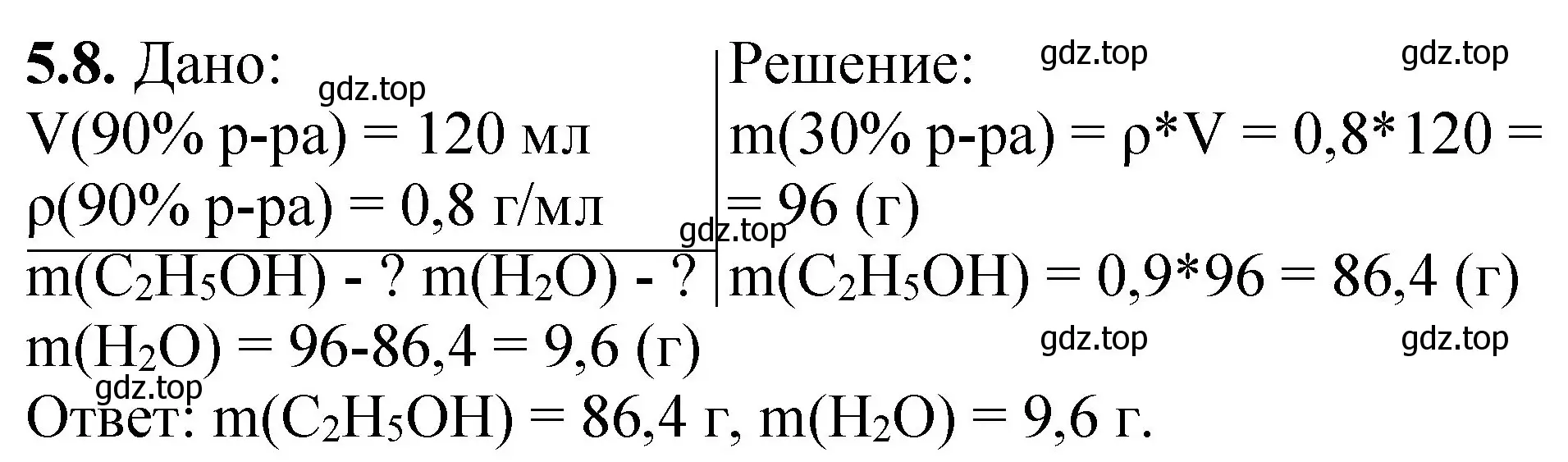 Решение номер 5.8 (страница 34) гдз по химии 8-9 класс Гара, Габрусева, задачник с помощником