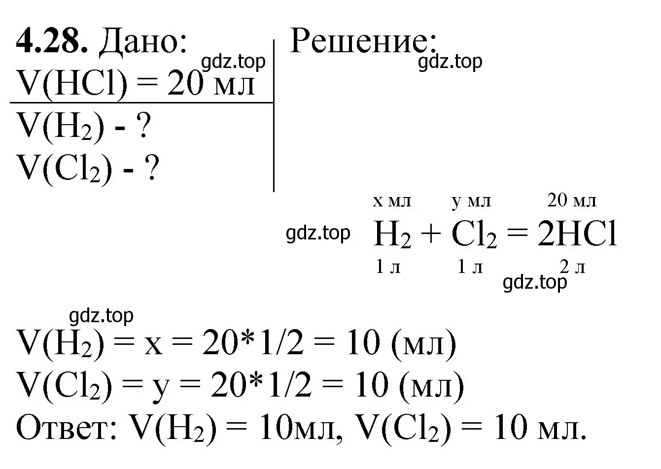 Решение номер 4.28 (страница 64) гдз по химии 8-9 класс Гара, Габрусева, задачник с помощником