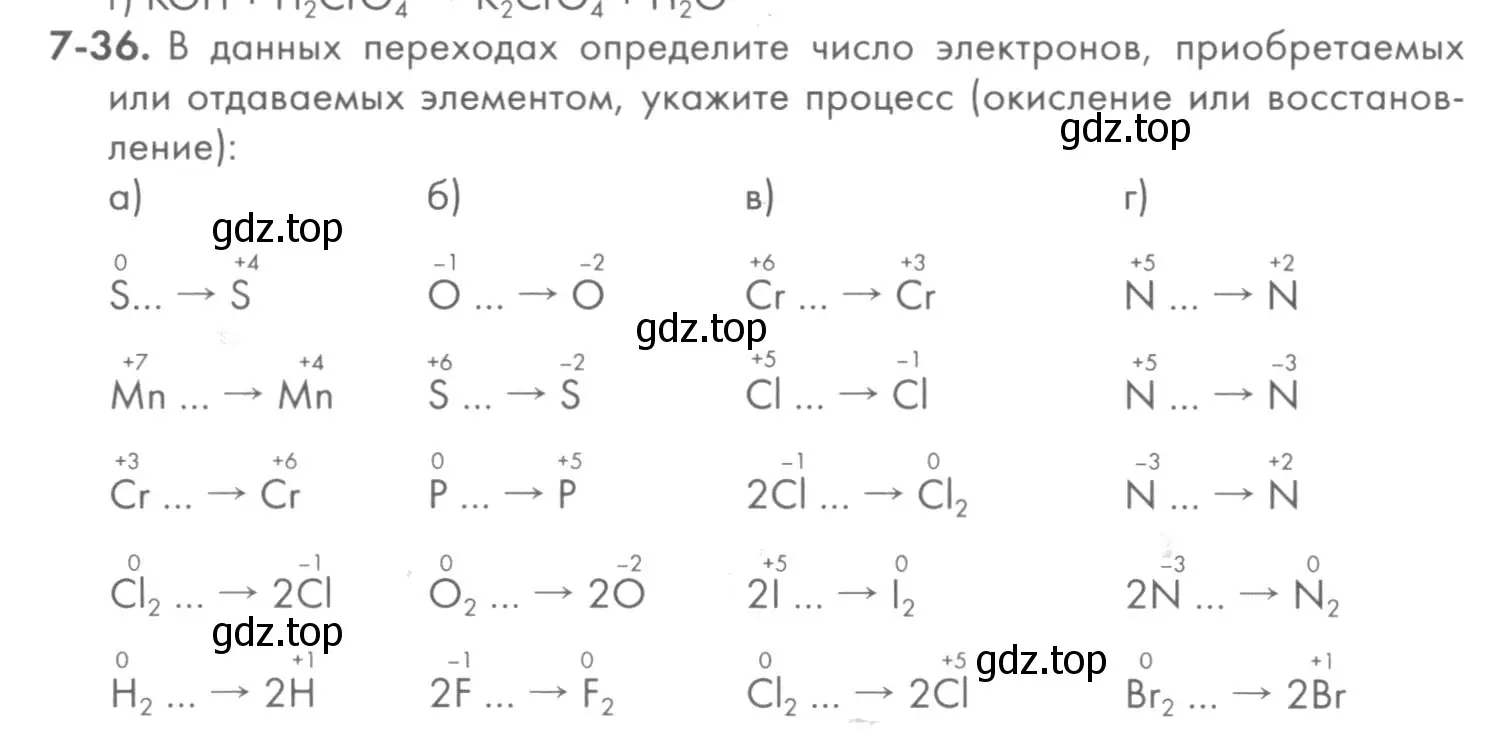 Условие номер 7-36 (страница 90) гдз по химии 8 класс Кузнецова, Левкин, задачник