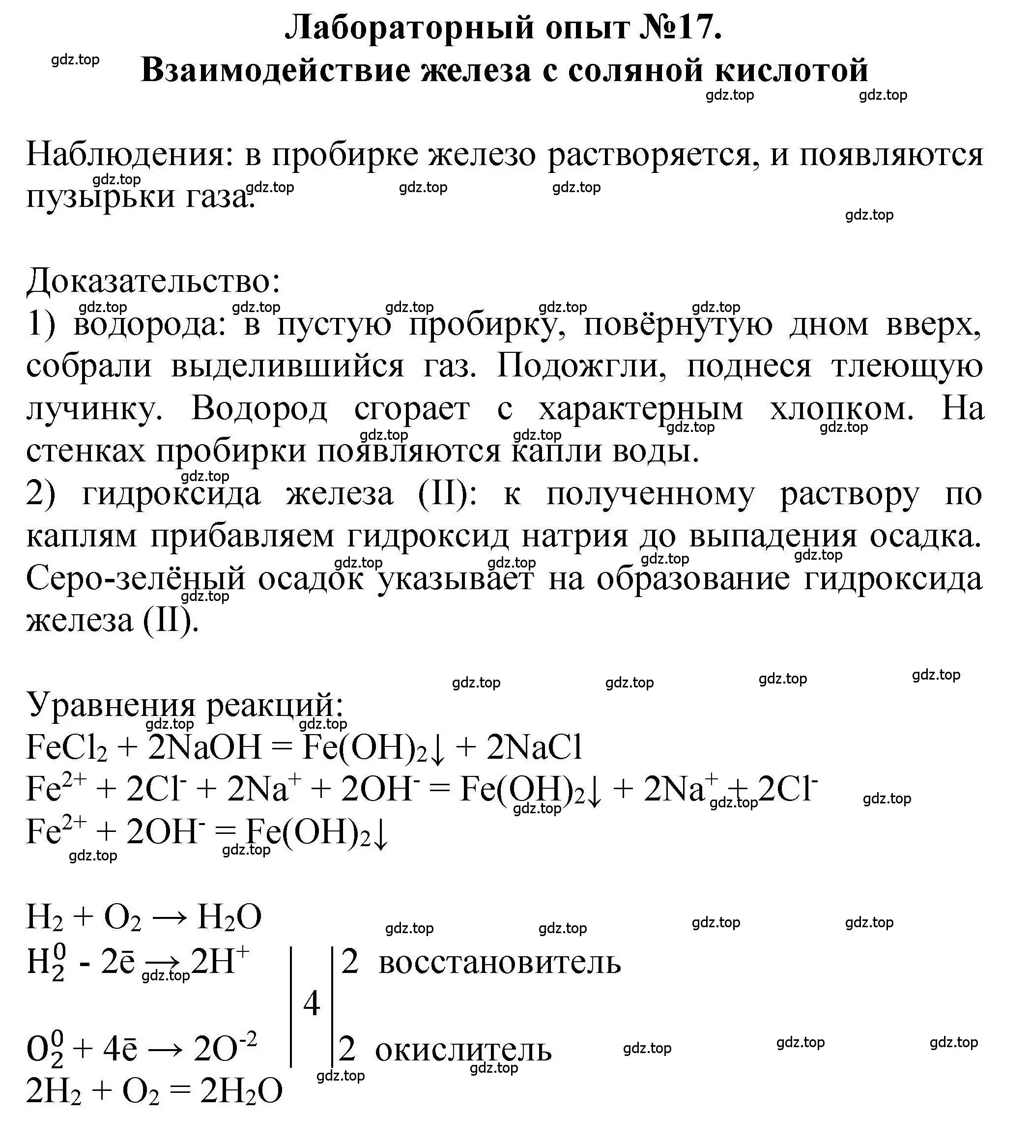 Решение  Лабораторный опыт №17 (страница 105) гдз по химии 9 класс Габриелян, учебное пособие