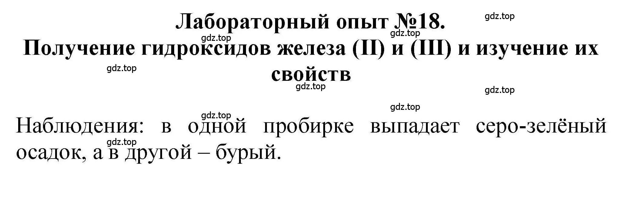 Решение  Лабораторный опыт №18 (страница 106) гдз по химии 9 класс Габриелян, учебное пособие