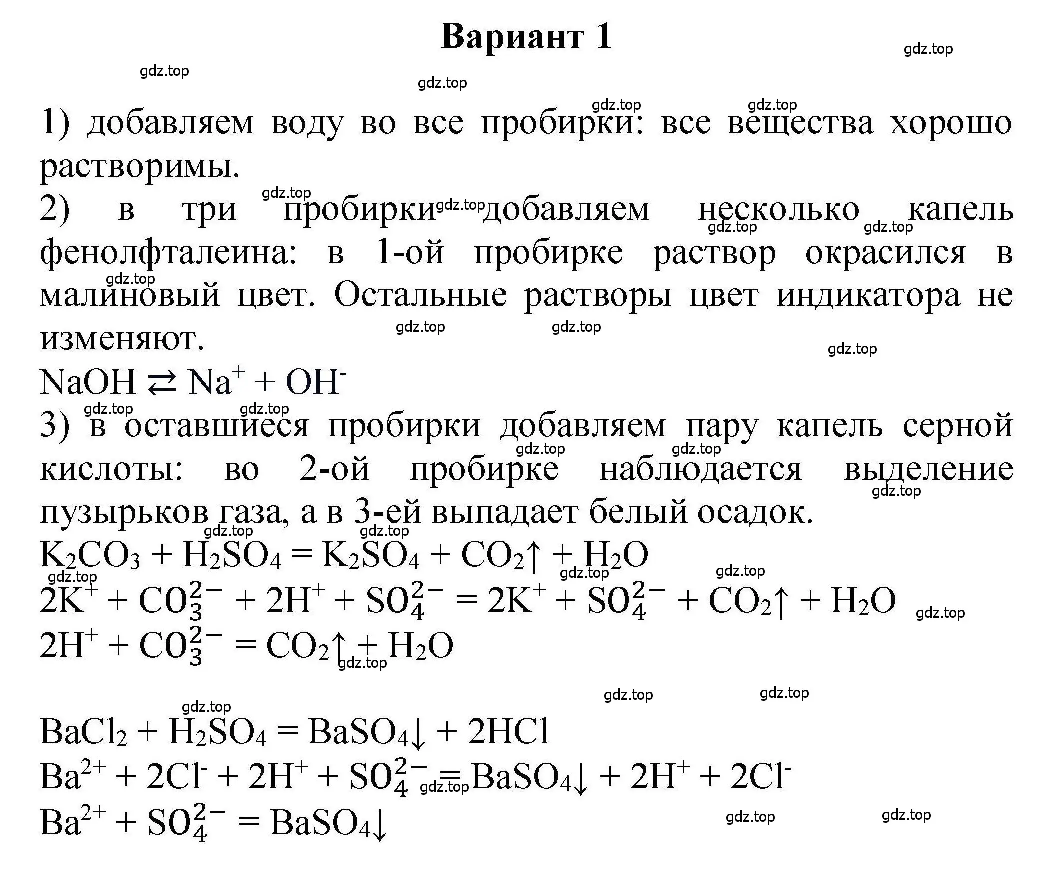 Решение  Вариант 1 (страница 113) гдз по химии 9 класс Габриелян, учебное пособие