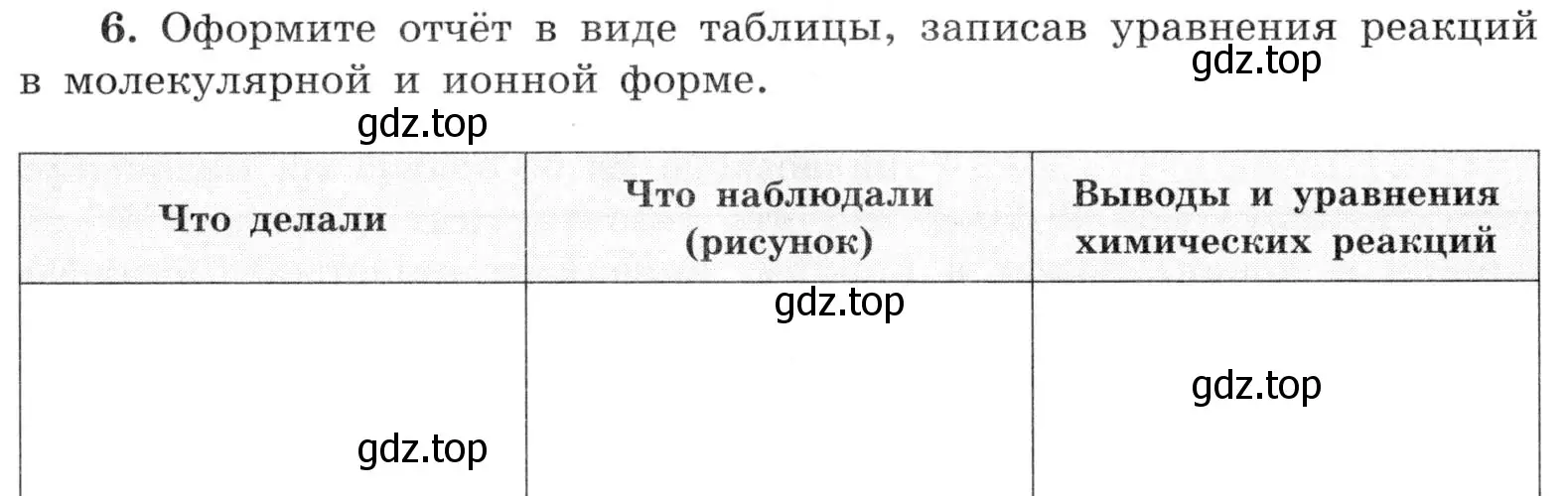 Условие номер 6 (страница 40) гдз по химии 9 класс Габриелян, Аксенова, тетрадь для лабораторных опытов и практических работ