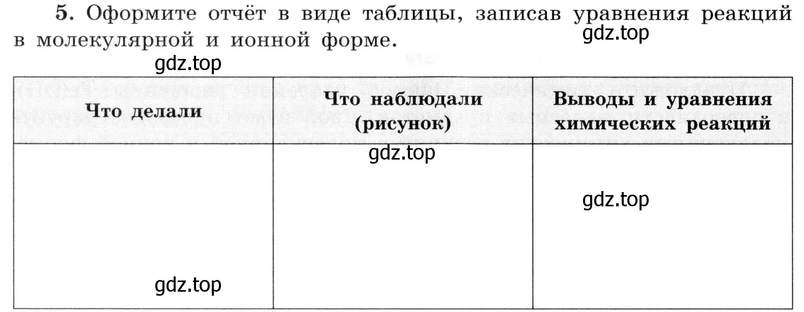 Условие номер 5 (страница 42) гдз по химии 9 класс Габриелян, Аксенова, тетрадь для лабораторных опытов и практических работ