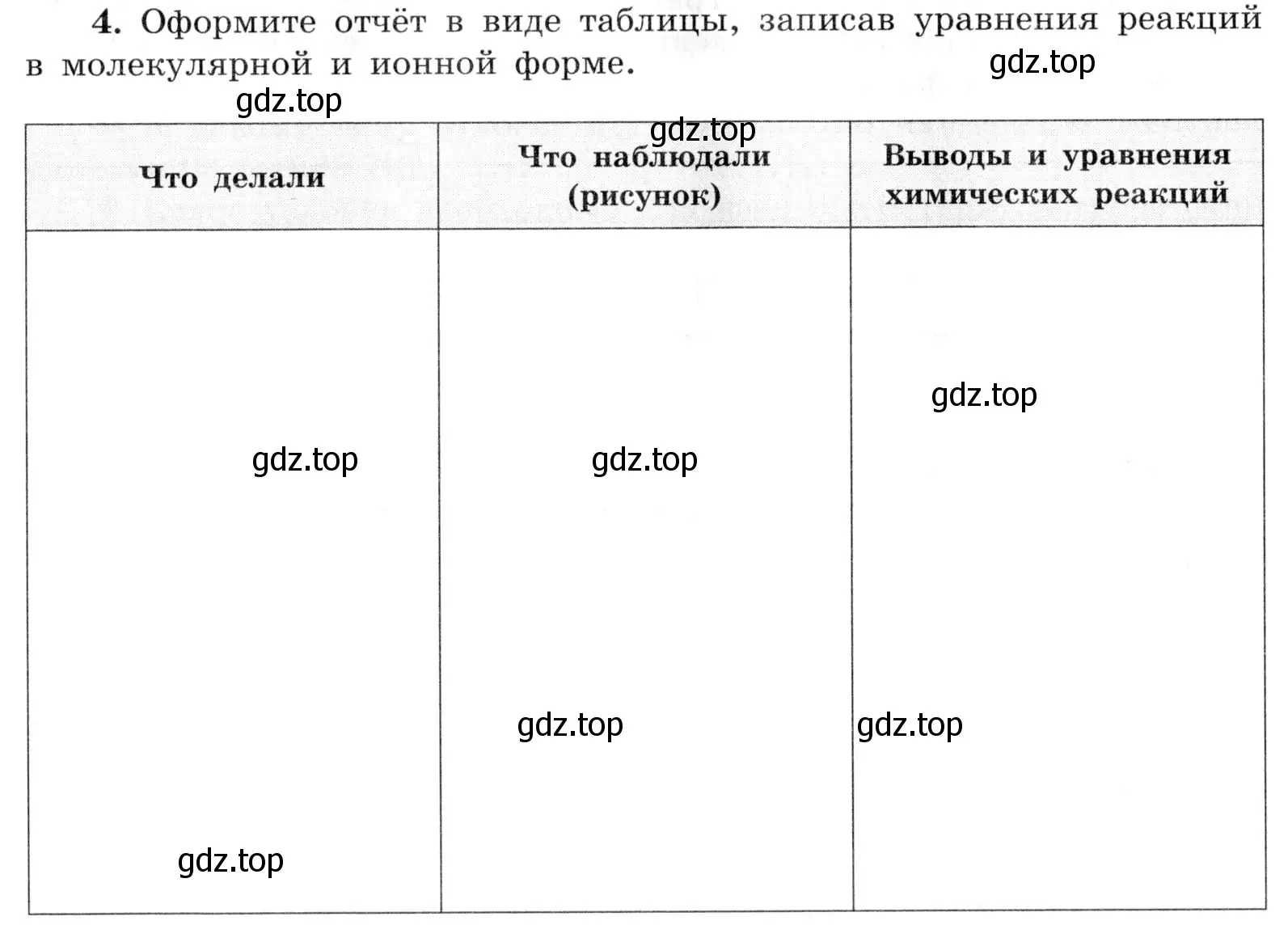 Условие номер 4 (страница 72) гдз по химии 9 класс Габриелян, Аксенова, тетрадь для лабораторных опытов и практических работ