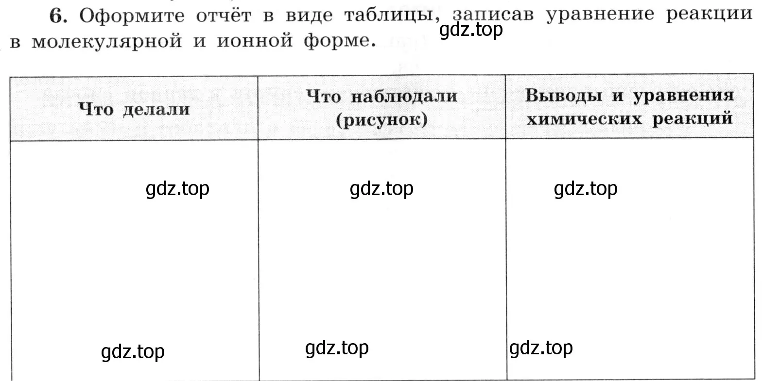 Условие номер 6 (страница 80) гдз по химии 9 класс Габриелян, Аксенова, тетрадь для лабораторных опытов и практических работ