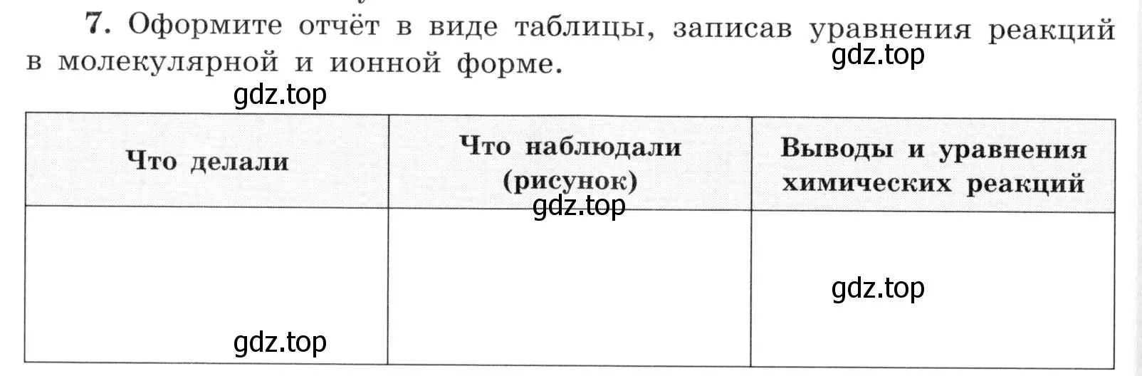 Условие номер 7 (страница 86) гдз по химии 9 класс Габриелян, Аксенова, тетрадь для лабораторных опытов и практических работ