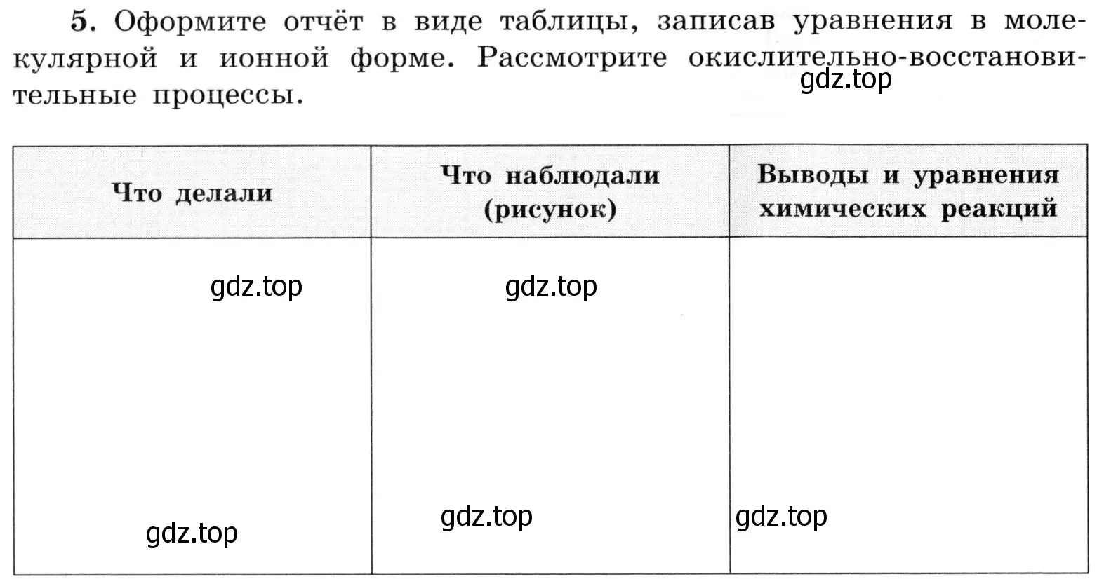 Условие номер 5 (страница 90) гдз по химии 9 класс Габриелян, Аксенова, тетрадь для лабораторных опытов и практических работ