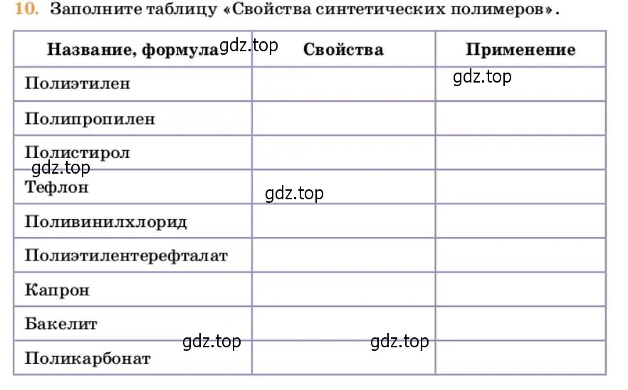 Условие номер 10 (страница 408) гдз по химии 10 класс Ерёмин, Кузьменко, учебник