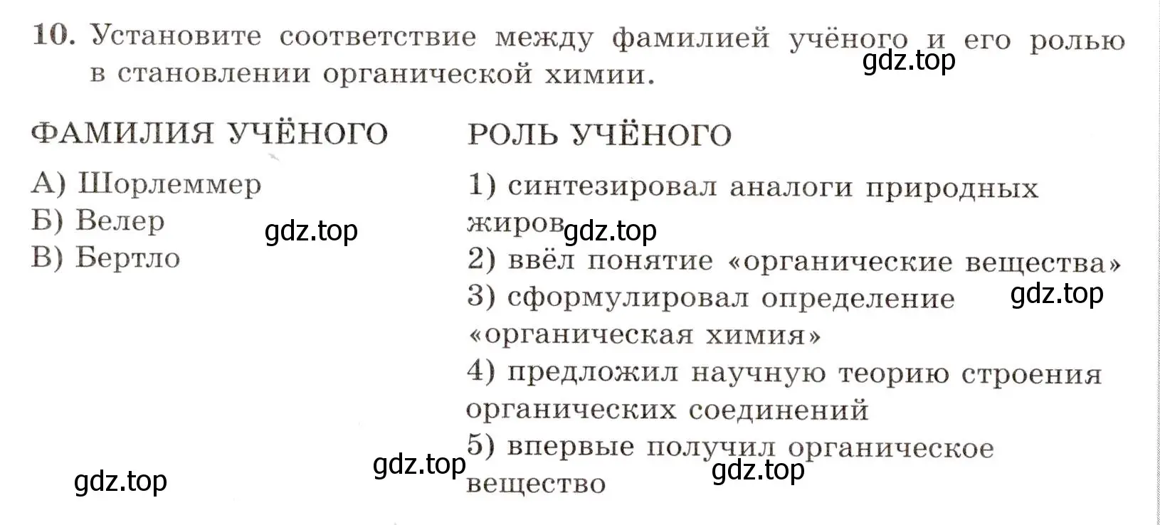 Условие номер 10 (страница 6) гдз по химии 10 класс Габриелян, Лысова, проверочные и контрольные работы