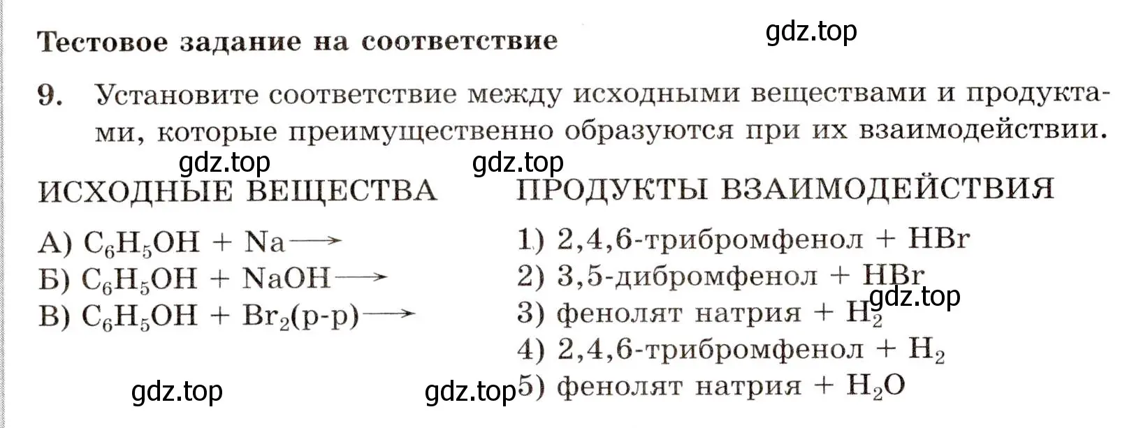 Условие номер 9 (страница 72) гдз по химии 10 класс Габриелян, Лысова, проверочные и контрольные работы