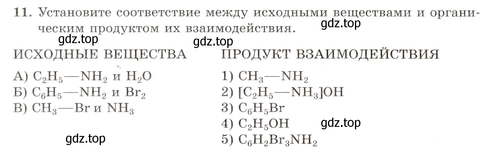 Условие номер 11 (страница 98) гдз по химии 10 класс Габриелян, Лысова, проверочные и контрольные работы