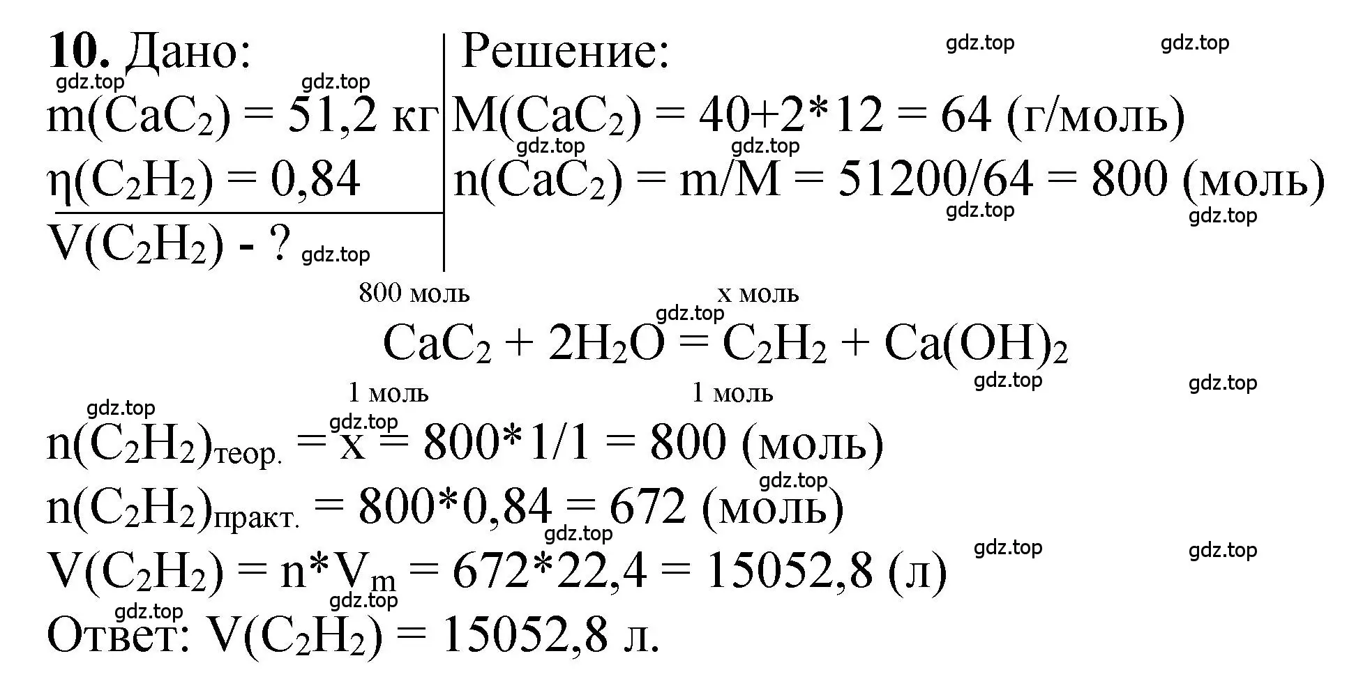 Решение номер 10 (страница 87) гдз по химии 10 класс Рудзитис, Фельдман, учебник