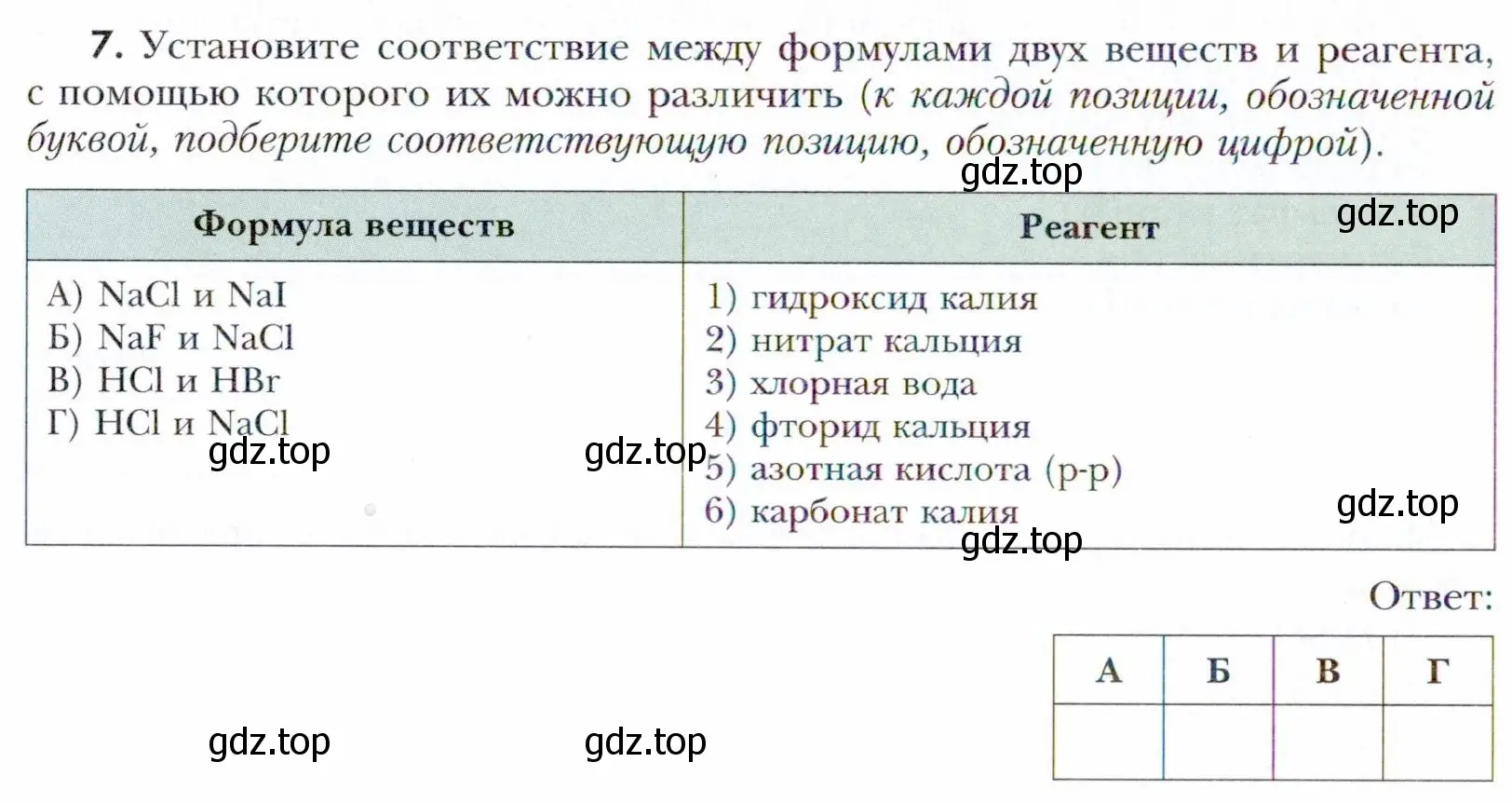 Условие номер 7 (страница 178) гдз по химии 11 класс Кузнецова, Левкин, учебник