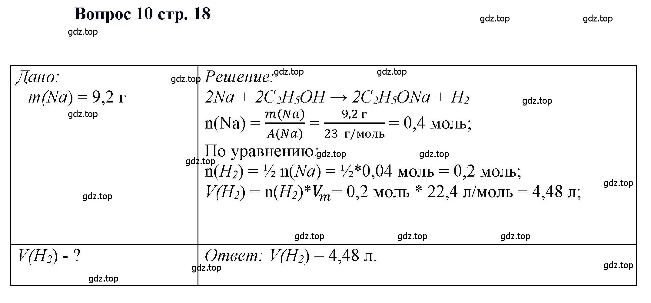 Решение номер 10 (страница 18) гдз по химии 11 класс Кузнецова, Левкин, учебник