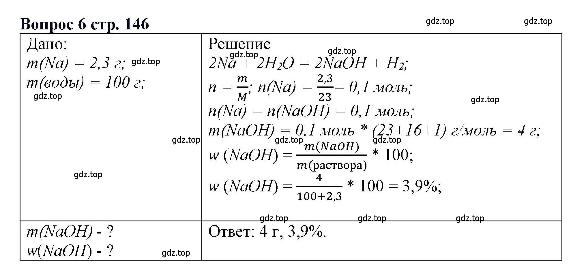 Решение номер 6 (страница 146) гдз по химии 11 класс Кузнецова, Левкин, учебник