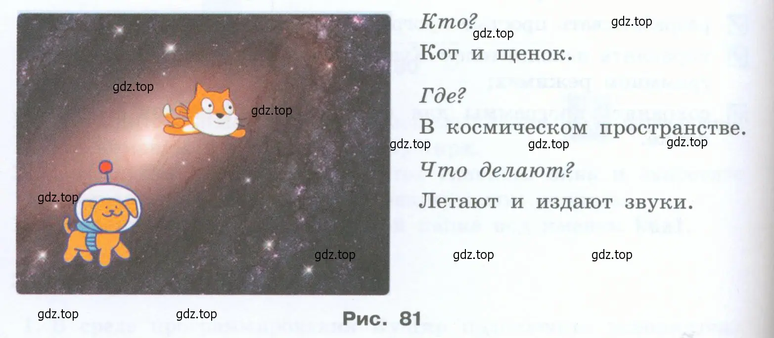 процесс создания анимации о полётах кота и щенка в космическом пространстве