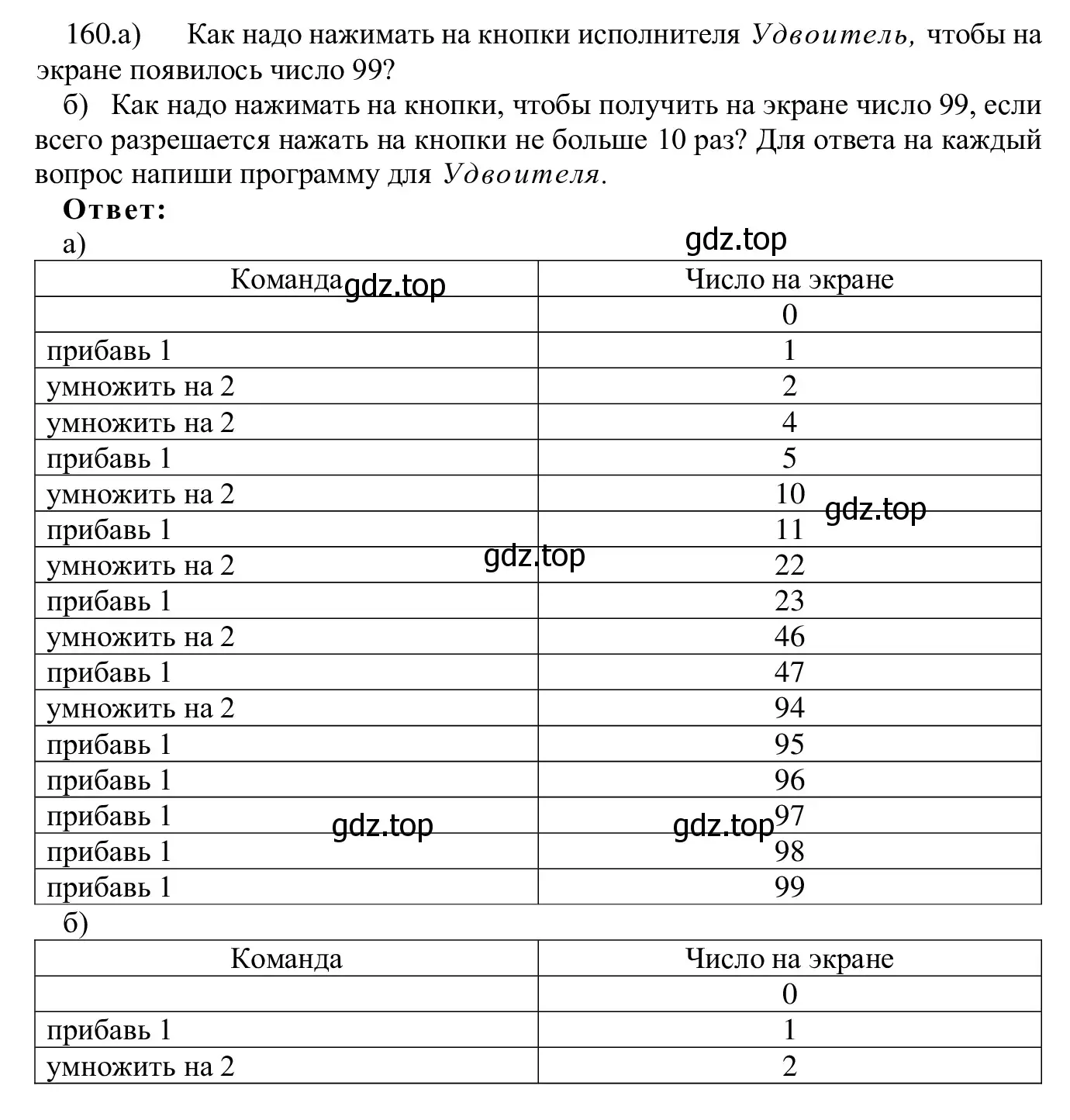 Решение номер 160 (страница 86) гдз по информатике 5 класс Семенов, Рудченко, учебник