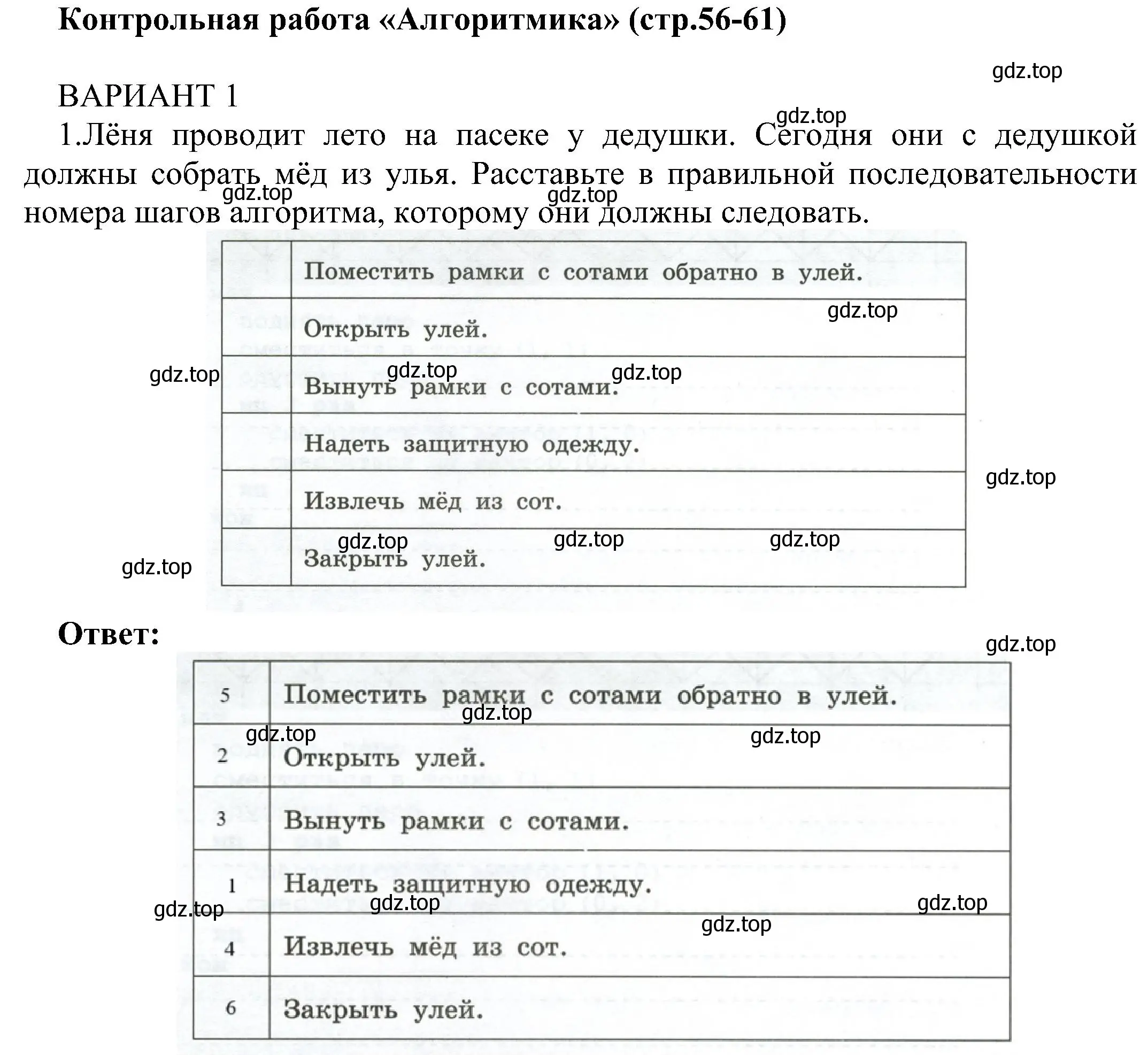 Решение номер 1 (страница 56) гдз по информатике 6 класс Босова, Босова, самостоятельные и контрольные работы