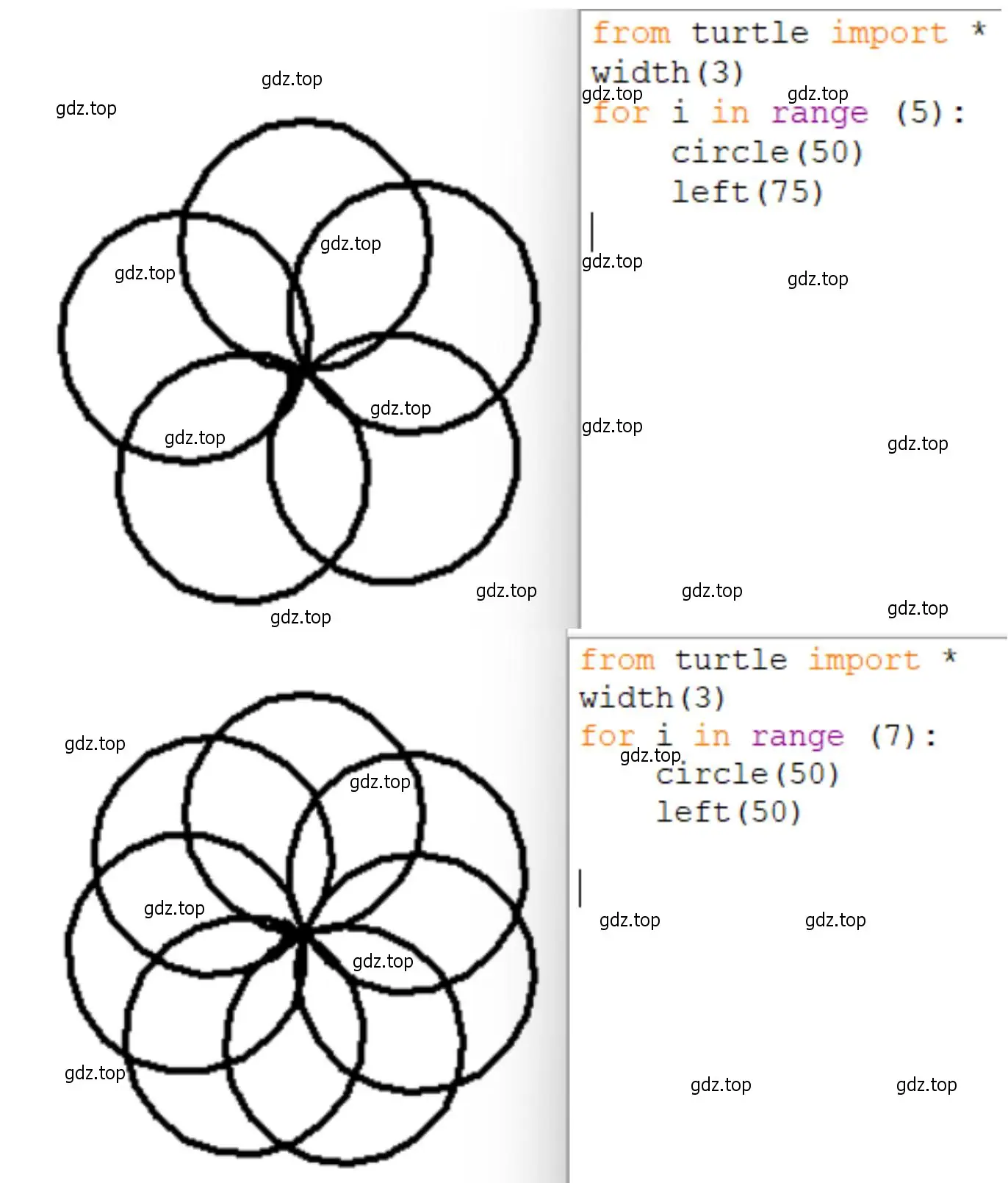 Разработать программу для построения в центре графического окна одного из изображений цветка