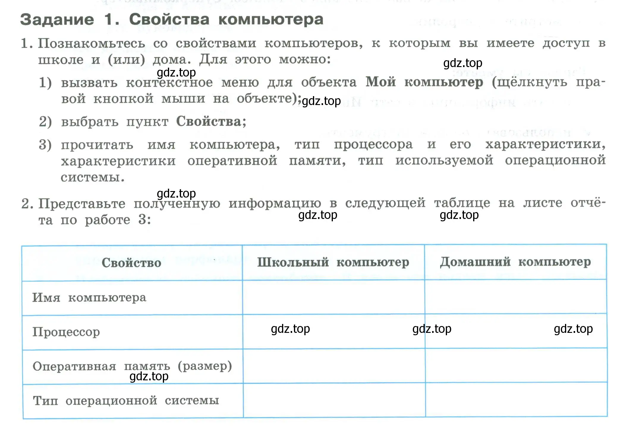 Условие  Задание 1 (страница 12) гдз по информатике 7-9 класс Босова, Босова, практикум