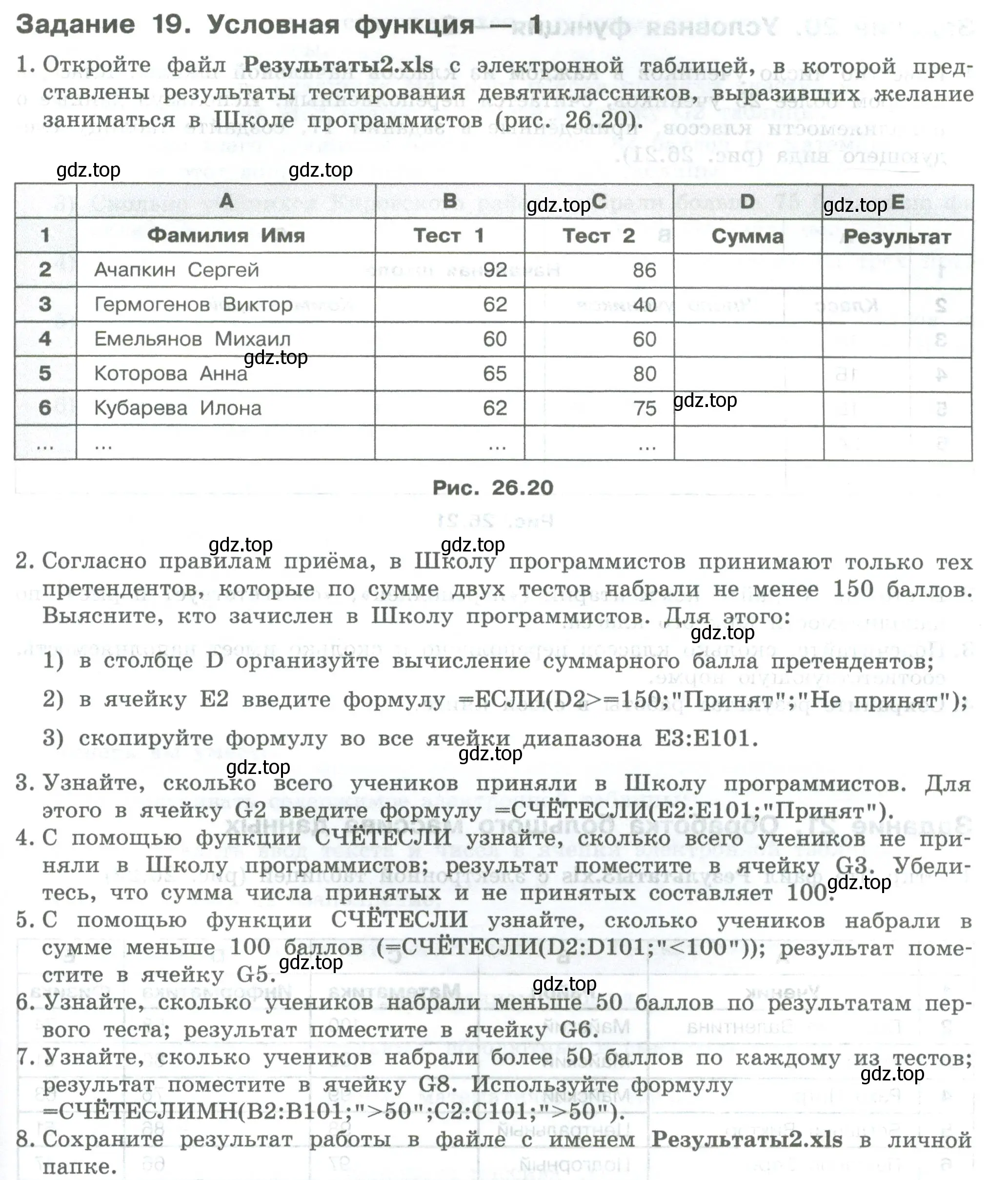 Условие  Задание 19 (страница 159) гдз по информатике 7-9 класс Босова, Босова, практикум