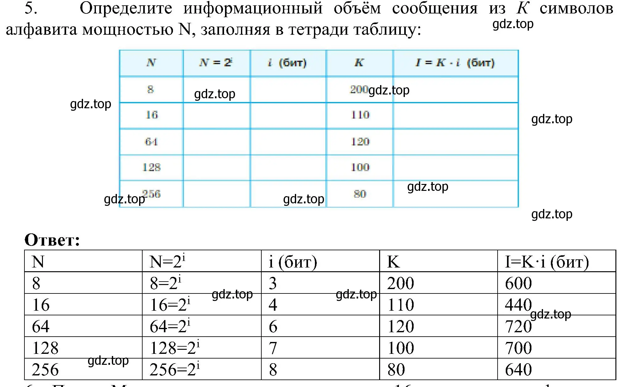 Решение номер 5 (страница 35) гдз по информатике 7 класс Босова, Босова, учебник