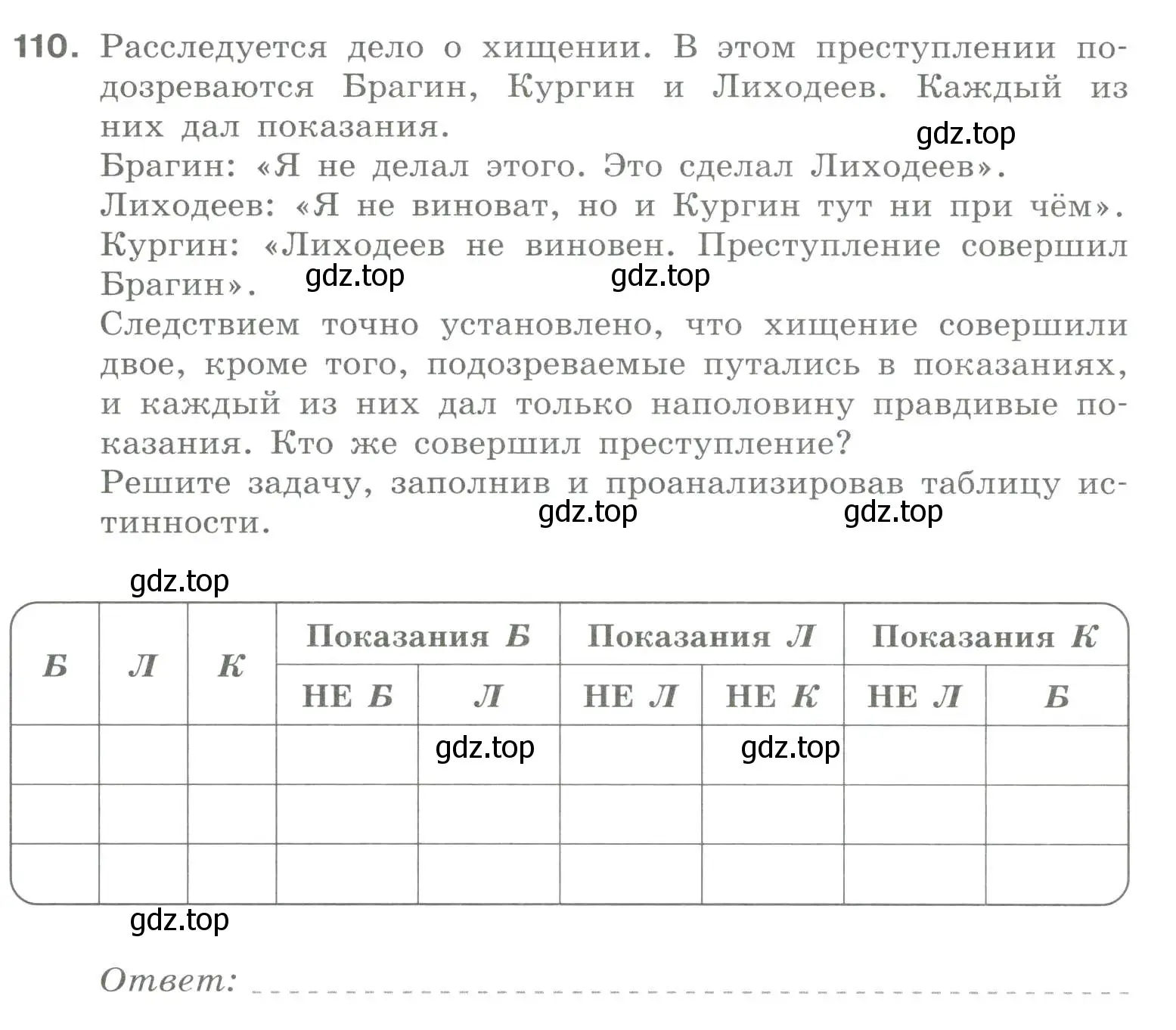 Условие номер 110 (страница 72) гдз по информатике 8 класс Босова, Босова, рабочая тетрадь 1 часть