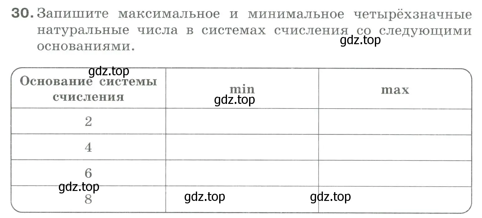 Условие номер 30 (страница 22) гдз по информатике 8 класс Босова, Босова, рабочая тетрадь 1 часть