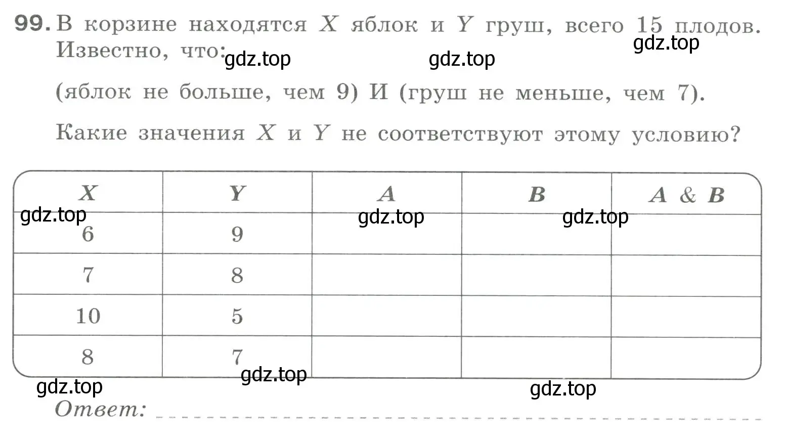 Условие номер 99 (страница 64) гдз по информатике 8 класс Босова, Босова, рабочая тетрадь 1 часть