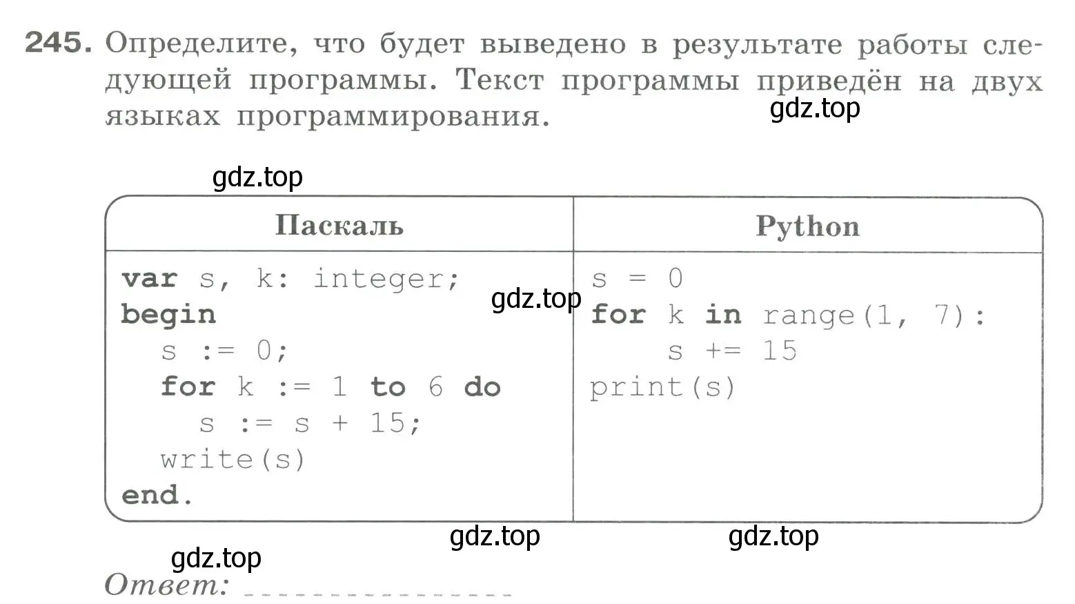 Условие номер 245 (страница 94) гдз по информатике 8 класс Босова, Босова, рабочая тетрадь 2 часть